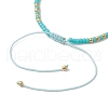 Bohemian Style Natural Amazonite & Glass Braided Bead Bracelet BJEW-JB10136-02-4
