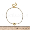 304 Stainless Steel Cubic Zirconia Link Chain Bracelets for Women NJEW-Z067-01G-02-5