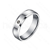 304 Stainless Steel with Crystal Rhinestone Finger Rings FS-WG3A8F6-07-2