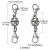 Alloy Crystal Rhinestone Magnetic Clasps ALRI-YW0001-11B-4