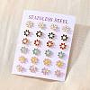 304 Stainless Steel Enamel Stud Earrings EJEW-B009-18G-1