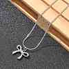 Anti-Tarnish 304 Stainless Steel Bowknot Pendant Round Snake Chain Necklaces for Women NJEW-Z044-11P-5