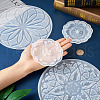 Boutigem 4Pcs 4 Style DIY Flower Pattern Cup Mat Silicone Molds DIY-BG0001-63-14