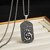 201 Stainless Steel Oval with Engraved Constellation Pendant Necklaces for Men WG36A86-12-1