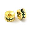 Brass Cubic Zirconia Spacer Beads KK-L215-004A-G03-1