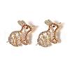 Brass Micro Pave Cubic Zirconia Bunny Links connectors ZIRC-K081-12G-1