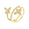 Butterfly Brass Micro Pave Clear Cubic Zirconia Finger Rings for Women FS-WG86F9D-01-2