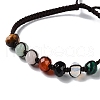 Rondelle Natural & Synthetic Random Mixed Gemstone Braided Bead Bracelets BJEW-H239-03A-2