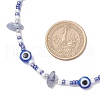 Natural Blue Aventurine(Dyed & Heated) Chip & Resin Evil Eye & Glass Seed Beaded Necklaces NJEW-JN05294-3