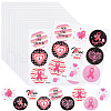 Round Dot Breast Cancer Awareness Pink Ribbon Stickers DIY-WH0409-31-1