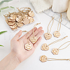 24Pcs 2 Styles Heart/Hexagon with Word Dish Wood Pendant Decorations HJEW-GA00006-3