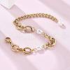 304 Stainless Steel Cable & Cuban Link Chain Bracelets for Women BJEW-C089-07G-3