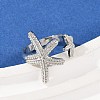 Brass Open Cuff Rings for Women RJEW-R032-05P-3