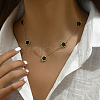 Elegant Stainless Steel Pave Shell Flower Link Chain Necklaces for Women LG8560-2-3