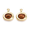 Oval Alloy Resin Pendants PALLOY-N177-09G-1