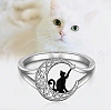 Cat Shape & Moon Alloy Finger Rings FS-WG27026-02-2