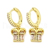 Gift Brass Micro Pave Cubic Zirconia Hoop Earrings EJEW-U057-05G-4
