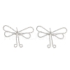 Twisted Bowknot Brass Stud Earrings for Women EJEW-S216-04A-P-1