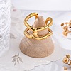 Knot 304 Stainless Steel Open Cuff Ring RJEW-Z082-01A-G-3