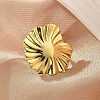 Leaf Brass Cuff Rings for Women RJEW-C123-05G-1
