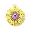 Handmade Polymer Clay and Evil Eye Lampwork and Glass Round Pendants PALLOY-MZ00638-03-1