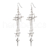 Brass Star Dangle Earrings EJEW-JE06349-2