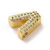 Brass Micro Pave Clear Cubic Zirconia Charms ZIRC-C009-01G-V-2
