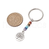 Natural Lapis Lazuli Green Aventurine Tiger Eye Red Jasper Lepidolite Howlite Red Aventurine & Alloy Keychain KEYC-JKC00813-5