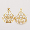 201 Stainless Steel Filigree Pendants X-STAS-F162-35G-2