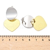 Two Tone Heart Brass Dangle Stud Earrings for Women EJEW-U057-02GP-B-5