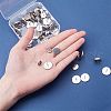 Flat Round Stainless Steel Stud Earring Settings STAS-PH0018-62P-3