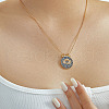 Elegant Brass Micro Pave Cubic Zirconia Blue Evil Eye Pendant Necklaces ZF0142-1-2