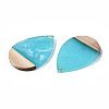 Transparent Resin & Walnut Wood Pendants RESI-T035-28-A02-3