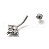 304 Stainless Steel Clear Cubic Zirconia Curved Barbell Belly Button Rings AJEW-D306-03P-03-3