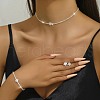 Brass Rhinestone Bracelets & Stud Earrings & Pendant Necklaces Sets FS-WG2806F-03-2
