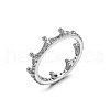 Crown Brass Micro Pave Clear Cubic Zirconia Finger Rings for Women FS-WG9962F-05-2
