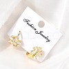 Flower Brass Hoop Earrings EJEW-S256-01B-G-2