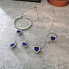 Heart Alloy with Crystal Pendant Necklace & Dangle Earring & Charm Bracelet & Ring FS-WGCCC64-04-1