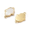 Rack Plating Brass Pave Shell Hamsa Hand Links Connector Charms KK-C063-02G-2