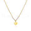 Simple Stainless Steel Heart Pendant Necklaces for Women's Daily Wear SC0258-2-2