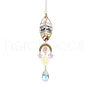 Wire Wrapped Natural Mixed Gemstone Tree of Life Pendant Decorations HJEW-K046-06G-03-2
