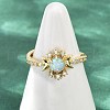 Brass Micro Pave Cubic Zirconia Finger Rings RJEW-D318-03G-1