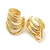 Rack Plating Brass Multi-layer Cuff Earrings with Cubic Zirconia for Women EJEW-F326-03G-2