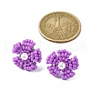 Daisy Glass Seed Beaded Stud Earrings EJEW-MZ00334-04-3