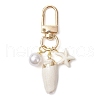 Spiral Shell & Synthetic Turquoise Starfish Pendant Decorations HJEW-JM03171-01-2