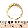 Rack Plating Brass Croissant Open Cuff Ring for Women RJEW-D076-02G-3