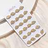Brass Micro Pave Clear Cubic Zirconia Stud Earrings EJEW-D305-20G-02-2