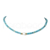 3Pcs 3 Styles Round Shell Pearl & Dyed Natural Magnesite & Pink Aventurine & Chinese Southern Jade Heishi Beaded Necklaces NJEW-JN05300-3