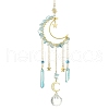 Moon & Star Brass Hanging Ornaments HJEW-TA00095-02-1