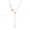 925 Sterling Silver Clear Cubic Zirconia Star Tassel Necklace Making STER-T007-106RG-2